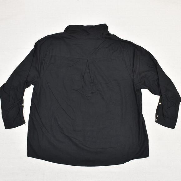 Torrid Women's Blouse V Neck Long Sleeve Solid Polyester Black Plus Size 2 - Picture 3 of 8